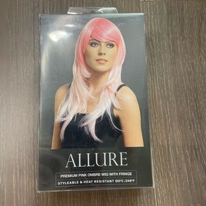 Allure premium pink ombré wig with fringe. NWT